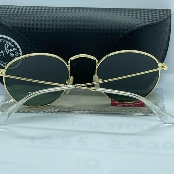 Brand New & Auth Rayban Round Rb3447 Gold with Green 50 - Picture 4 of 8